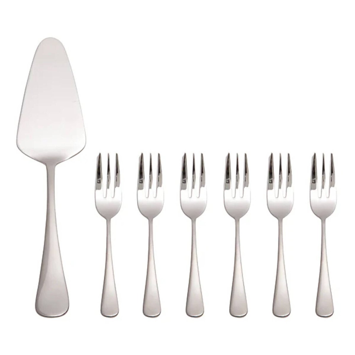 7pc Maxwell & Williams Cosmopolitan S/S Cake Server/Fork Set Silver