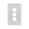 Deta S-Line Brushed Aluminium 3 Gang Switch Cover Plate - Brushed Aluminium
