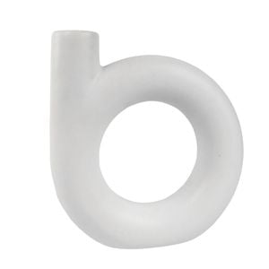 Urban Amira 17cm Ceramic Single Vessel Vase Flower Holder - White