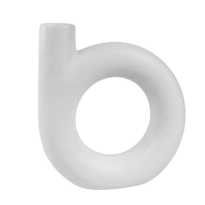 Urban Amira 17cm Ceramic Single Vessel Vase Flower Holder - White