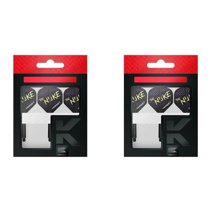 6pc Target Luke The Nuke Littler K-flex No.2 Durable Dart Flight & Shaft Short