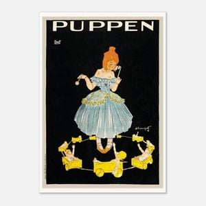 Galrie Charming Vintage Puppen Dolls Advertising Poster for Home Decor, Poster Only, A3 30 x 42cm (12 x 16inch)