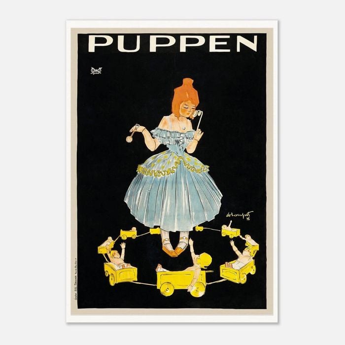 Galrie Charming Vintage Puppen Dolls Advertising Poster for Home Decor, Poster Only, A3 30 x 42cm (12 x 16inch)