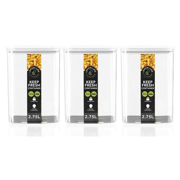 3x Lemon & Lime 2.75L Keep Fresh Food Container Rectangle