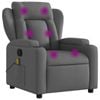 vidaXL Massage Recliner Chair Reclining Armchair Single Sofa Dark Grey Fabric