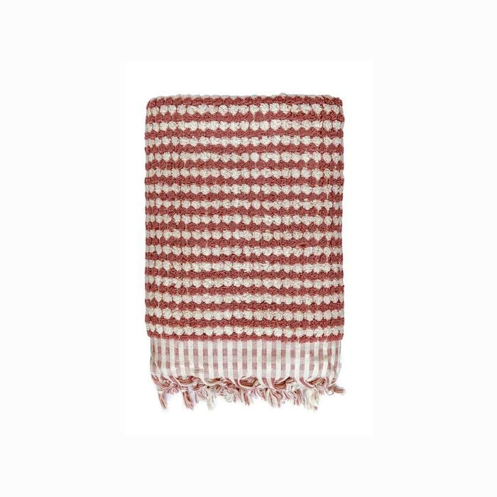 Miss April Pompom Turkish Cotton Bath Sheet Rust