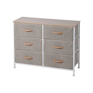 Sherwood Luna 6 Chest Of Drawers Lowboy Dresser Storage Wooden Desk Cream