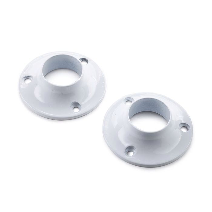 Sandleford 25mm White Round Flange - 2 Pack