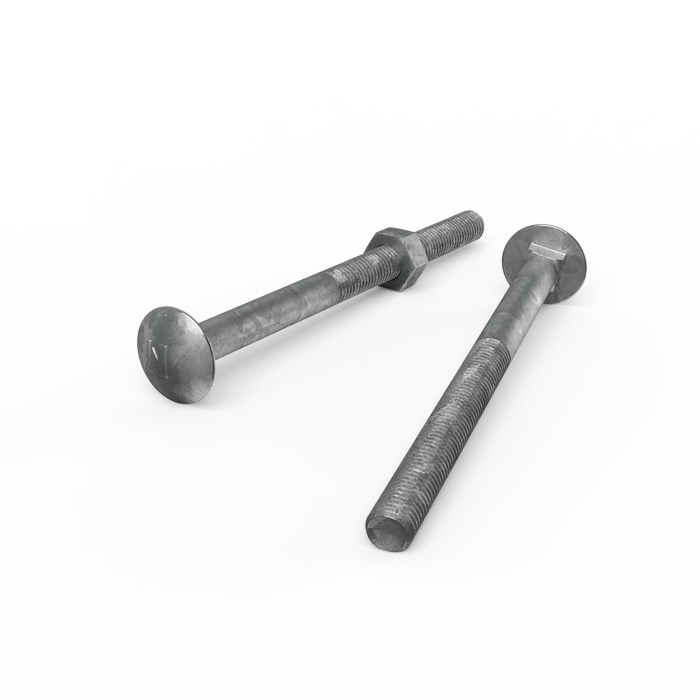 ZENITH M10 x 140mm Hot Dip Galvanised Cup Head Bolts And Nuts