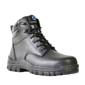 Bata Industrials Black Saturn Leather Lace-Up Safety Boot - Size 5