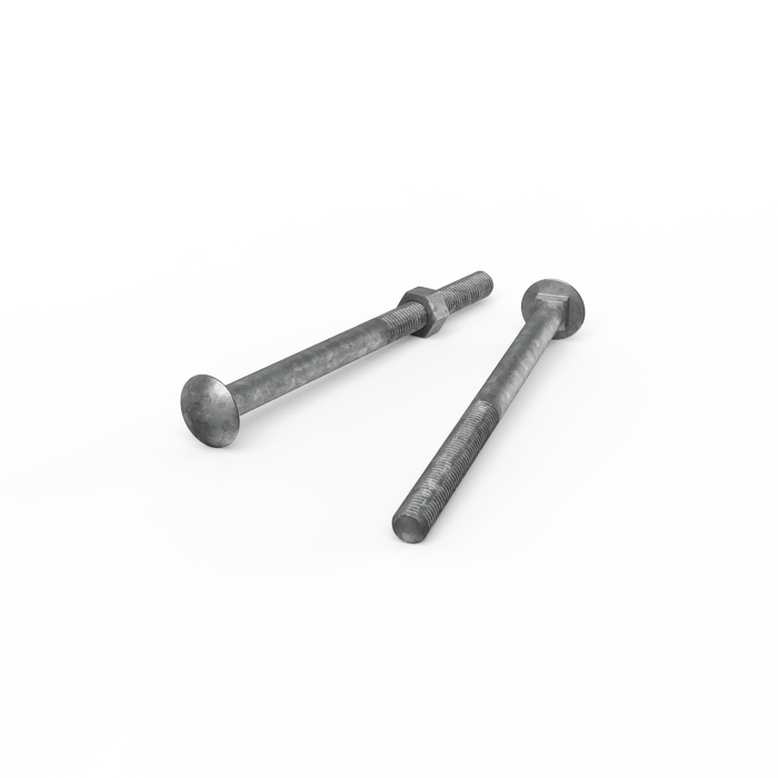 ZENITH M12 x 180mm Hot Dip Galvanised Cup Head Bolts & Nuts - Each