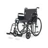 Equipmed 24 Inch Folding Wheelchair, XL Wide Design, 136kg Capacity, Park Brakes, Retractable Armrests, Dark Grey Hammertone