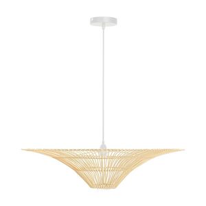 Lexi Lighting Felicity Rattan Pendant Light Large Natural Shade Iron