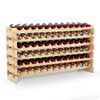 Costway 6-Tier 72 Bottles Wine Bottle Holder Stackable Modular Wine Rack-Natural