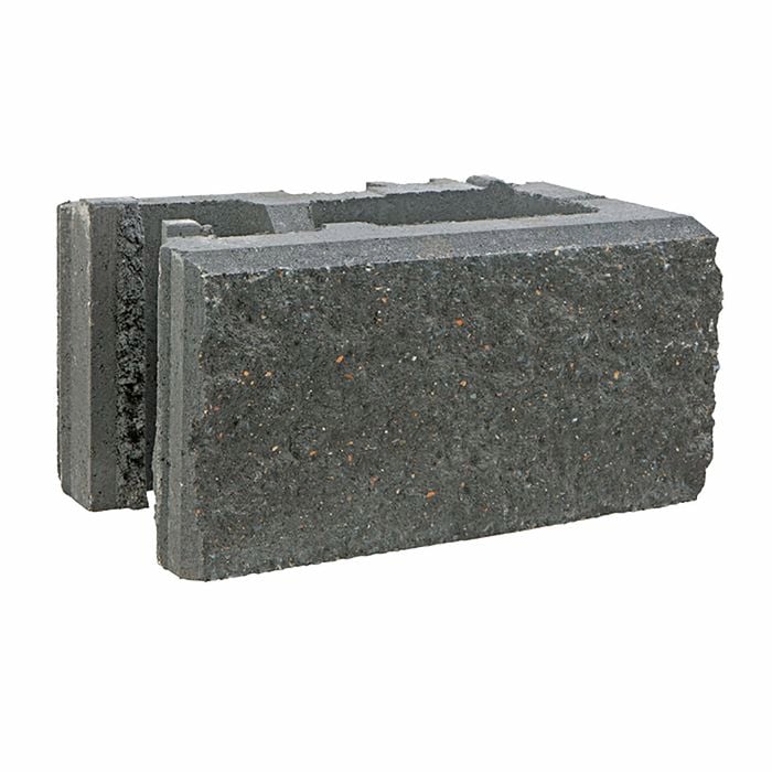 Adbri Masonry 390 x 200 x 215mm Charcoal Versawall Left Corner Block
