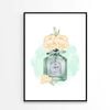 Green Elegant Perfume with Yellow Shaded Flowers Print 100% Australian Made 60x90cm (Poster)