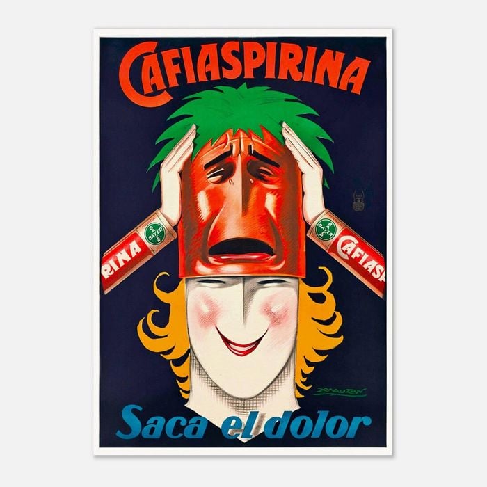 Galrie Cafiaspirina Saca el Dolor Vintage Advertising Poster Retro Wall Art, Poster Only, A2 42 x 60cm (16 x 24inch)