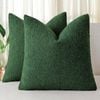 Gioia Casa Twin-Pack Bouclé Cushion Covers - Soft Textured Polyester with Hidden Zipper (Forest Green, 45cm x 45cm)