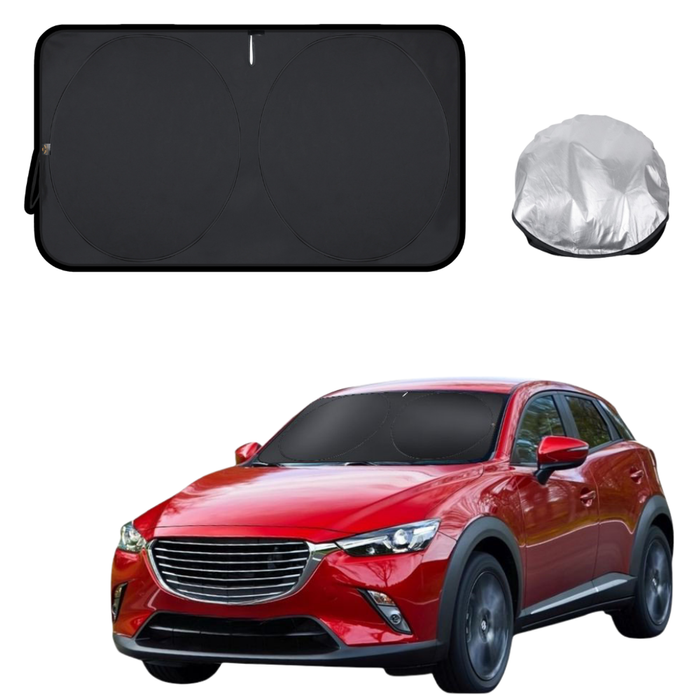 Front Windscreen Sun Shade for Mazda CX-3 2015 - Current DK - Standard 150 x 85 cm - Black