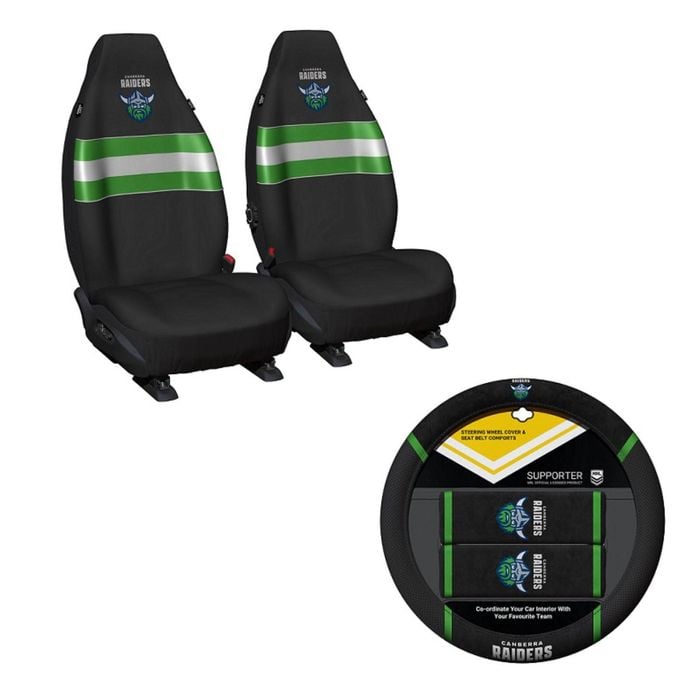 Canberra Raiders Official Nrl Seat Cover And Steering Wheel Cover Combo New Logo
