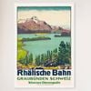 Galrie Rhaetian Railway Graubünden Switzerland Vintage Travel Poster Art Print Décor, White Frame, 70 x 100cm (28 x 40inch)