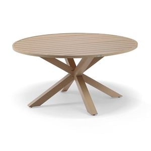 Houston Outdoor 1.5m Round Aluminium Dining Table Light Oak