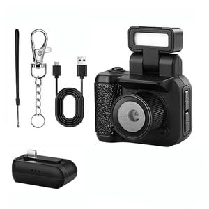 Mini Camera With Flash Lamp Black