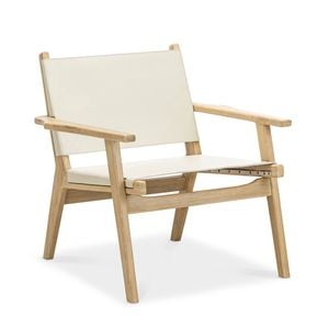 Enzo Ivory Cream Leather Sling Armchair