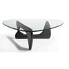 Sd House Isamu Noguchi Replica Wooden Base Glass Top Coffee Table - Black