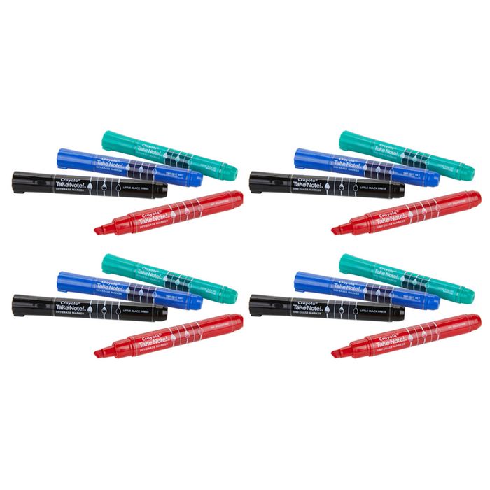 16pc Crayola Take Note! Quick-dry White Board Markers Chisel Tip Writing Pen