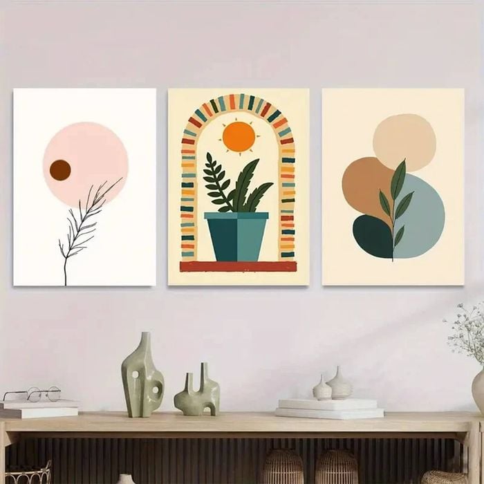 3pcs Modern Abstract Boho Style Print 100% Australian Made 3 x 40x60cm (Metal Print)