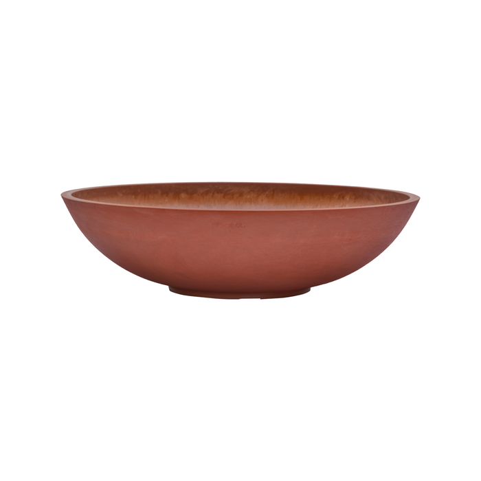 Respect 70cm Terracotta Green Earth Lightweight Plastic Tapered Low Bowl Planter