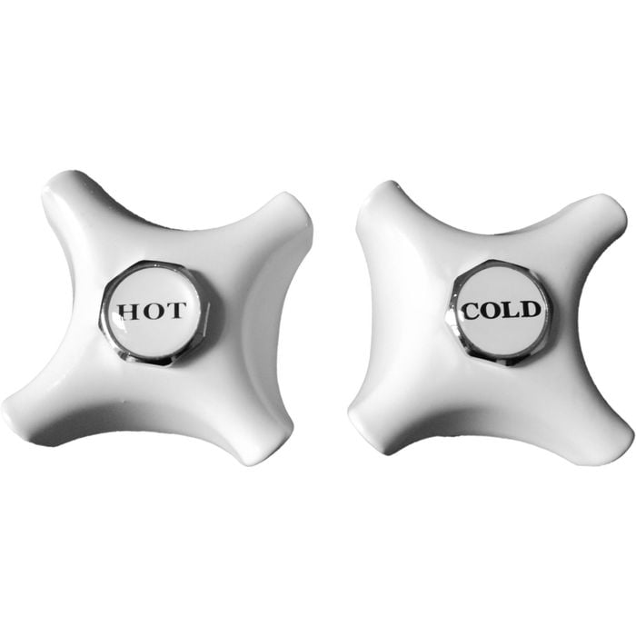 Shaw & Mason White 4 Point Cast Tap Handles - Pair