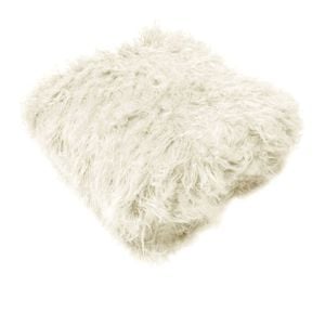 Maya Curly Long Hair Faux Fur Throw Rug 127 x 152 cm Cream