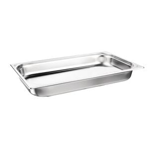 Nisbets Essentials Stainless Steel 1/1 Gastronorm Tray 65mm (3 Pack) Commercial Kitchen Storage Food Pan 9ltr Capacity Silver