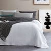 CottonMore White 100% Cotton 350gsm Large Chunky Waffle Blanket - Double