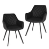Raimon Furniture Set Of 2 Xena Eco Leather Dining Chair Black Metal Legs - Black