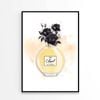 Fashion Yellow Perfume with Black Flowers   Print 100% Australian Made 60 x 90cm   (Poster)