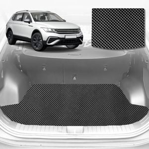 6D Diamond Car Boot Mat for VolksWagen Tiguan Allspace 2016-2023-Cargo Mat-Black-Outback GT