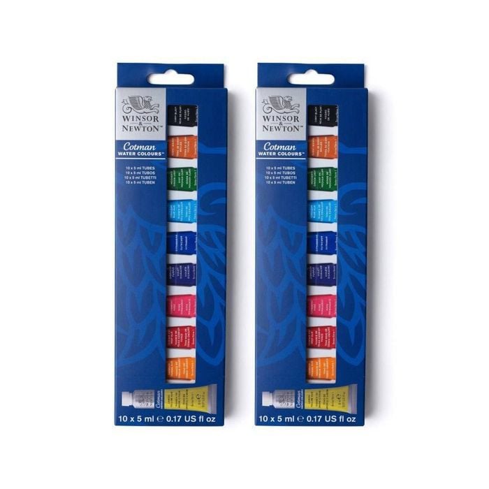 2x 10pc Winsor & Newton Cotman 5ml Watercolour Artist Paint Tube Art Pigment Set