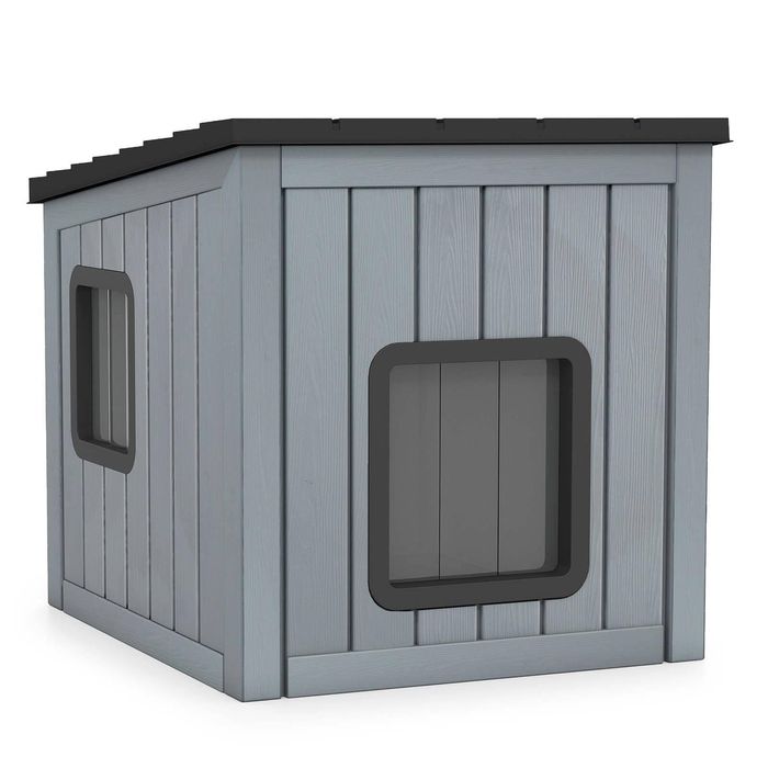 Costway Weatherproof Cat House Shelter Pet Kennel Small Dog Rabbit