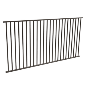 ProtectorAl 2400 x 1200mm Black Aluminium Flat Top Pool Fence Panel with Square Picket