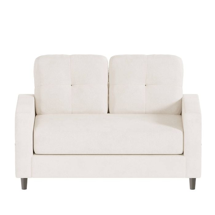 Ufurniture 2-Seater Sofa 132cm Loveseat Sofa Small Couch for Living Room Small Spaces Apartments Beige