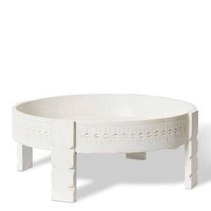 E Style Yesha 76cm Wood Coffee Table Round - White