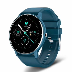Smart Watch Full Touch Screen – Bluetooth Call, Waterproof Fitness Tracker, Android & Ios Compatible Silicone Blue