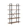 IHOMDEC 5-Tier Industrial Style Bookshelf Rustic Dark Brown