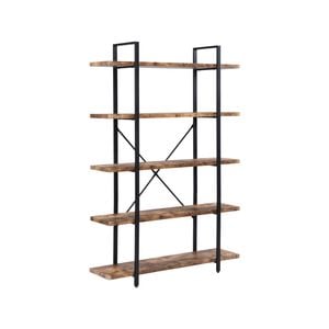 IHOMDEC 5-Tier Industrial Style Bookshelf Rustic Dark Brown