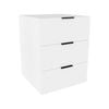 Lugna 768 x 600 x 580mm White 3 Drawer Storage Cabinet