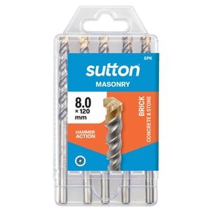 Sutton Tools 8 x 120mm Standard Fixing Masonry Drill Set - 5 Pack