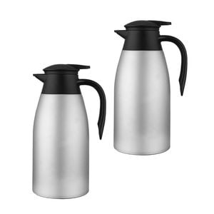 SOGA 2X 1.5L Silver 3-Layer Stainless Steel Vacuum Thermal Flask